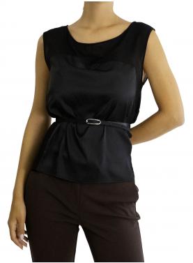 Top senza maniche con cintura sottile e scollo barca Imperial 
